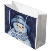 Snowman Gift Bag Groot Cadeauzakje (Voorkant Gekanteld)