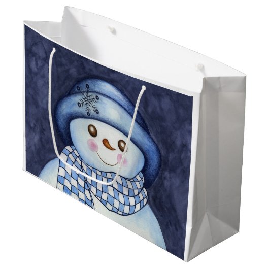 Snowman Gift Bag Groot Cadeauzakje (Voorkant Gekanteld)