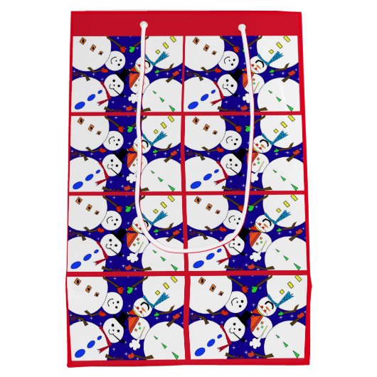 Snowman Gift Bag Medium Cadeauzakje (Achterkant)