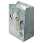 Snowman Gift Bag Medium Cadeauzakje (Achterkant Gekanteld)