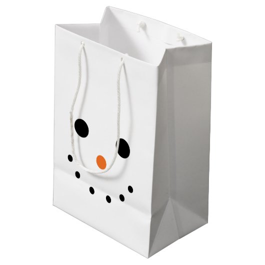 Snowman Gift Bag Medium Cadeauzakje (Achterkant Gekanteld)