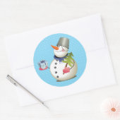 Snowman Gift Glossy Stickers 3 inch (vel 6) (Envelop)