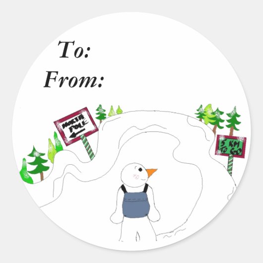 Snowman Gift Label (Voorkant)