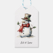 Snowman Gift Label bewerkbaar Cadeaulabel (Voorkant)