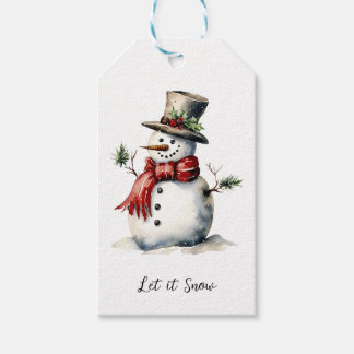 Snowman Gift Label bewerkbaar Cadeaulabel