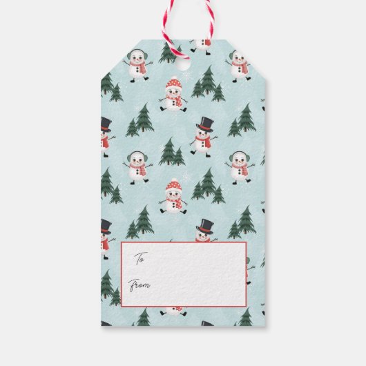 Snowman Gift Label dubbelzijdig Cadeaulabel (Achterkant)