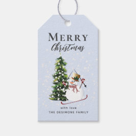 Snowman Gift-Label met prettige kerstfeestdagen Cadeaulabel