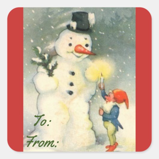  Snowman Gift Label Sticker (Voorkant)