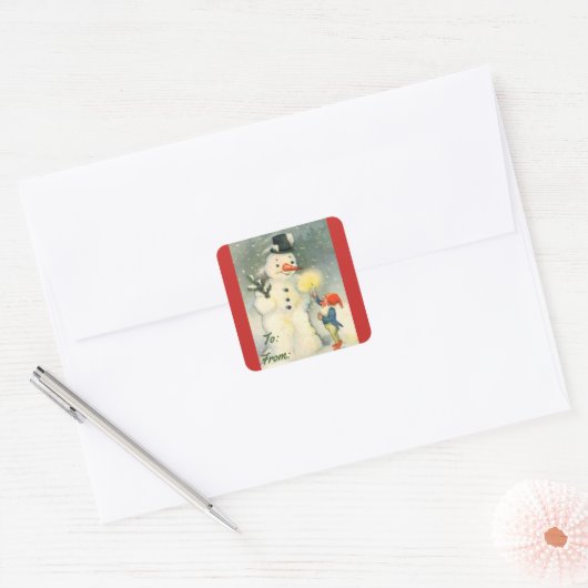  Snowman Gift Label Sticker (Envelop)