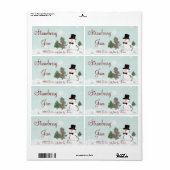 Snowman Gift Label Sticker of Canning Label (Full Sheet)