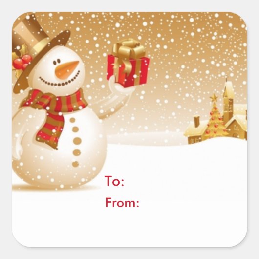 Snowman Gift Label Stickers (Voorkant)