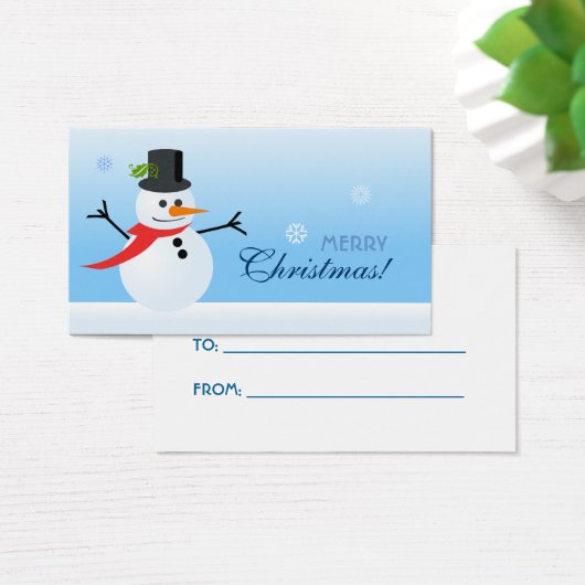Snowman Gift Label Visitekaartjes (Bureau)