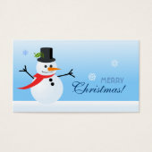 Snowman Gift Label Visitekaartjes (Voorkant)
