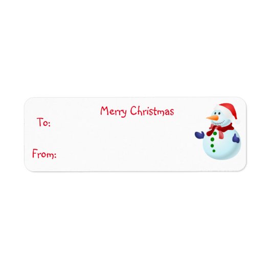 Snowman Gift Labels (Voorkant)