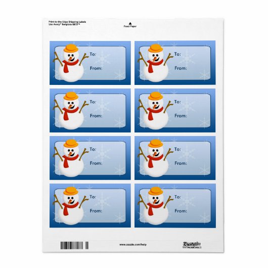 Snowman Gift Labels (Full Sheet)
