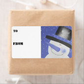 Snowman Gift Labels - Blauw (Insitu)