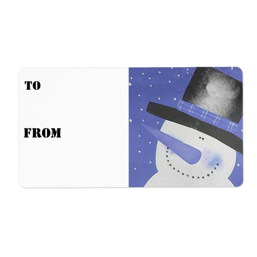 Snowman Gift Labels - Blauw (Voorkant)