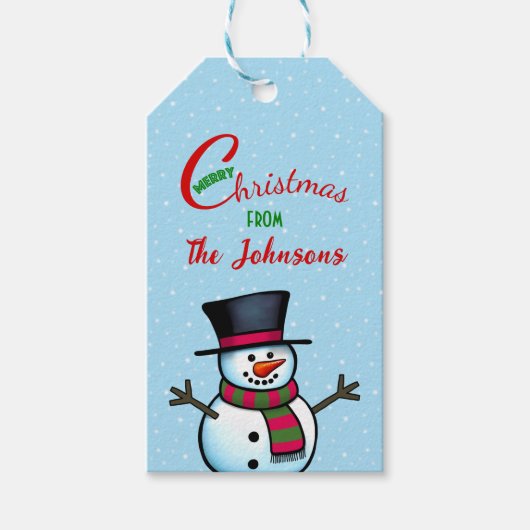 Snowman Gift Labels Cadeaulabel (Voorkant)