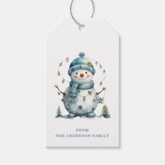 Snowman Gift Labels Cadeaulabel (Voorkant)