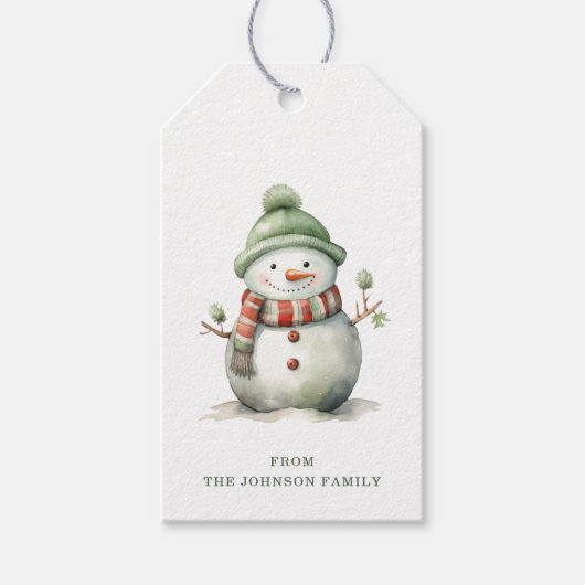 Snowman Gift Labels Cadeaulabel (Voorkant)