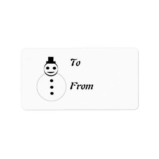 Snowman Gift Labels glimlachen (Voorkant)