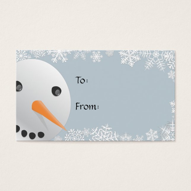 Snowman Gift Labels Visitekaartjes (Voorkant)