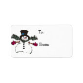 Snowman Gift Labels voor kerstcadeautjes (Voorkant)