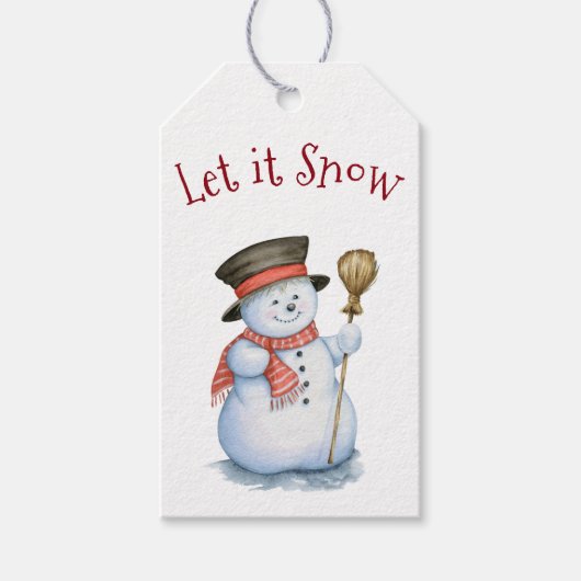 Snowman Gift-Labels voor kerstmis Cadeaulabel (Voorkant)