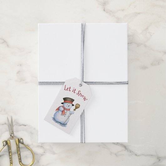 Snowman Gift-Labels voor kerstmis Cadeaulabel (Met Touw)