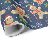 Snowman Gingerbread Christmas Snow Noel Cadeaupapier (Rol Hoek)