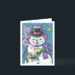 SNOWMAN, GINGERBREAD MAN, HETE CHOCOLADE MOK Blank Feestdagen Kaart<br><div class="desc">BLIJ UITERENDE KEREL DIE GENIET VAN WINTERS GENOEGENS.  WHIMISCHE EN CHARMANTE SNOWMAN (Blank Inside) KAART/ENVELOPE * Customize ... ..Kijk voor overeenkomende items bij Susan Brack Designs</div>