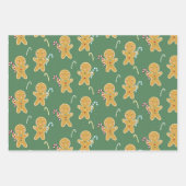 Snowman Gingerbrood Man Tin Soldier Kerstmis Inpakpapier Vel (Voorkant 3)