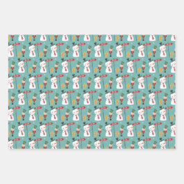 Snowman Gingerbrood Man Tin Soldier Kerstmis Inpakpapier Vel