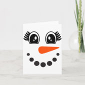 Snowman Girl Face For Girls Christmas Winter  Kaart (Voorkant)