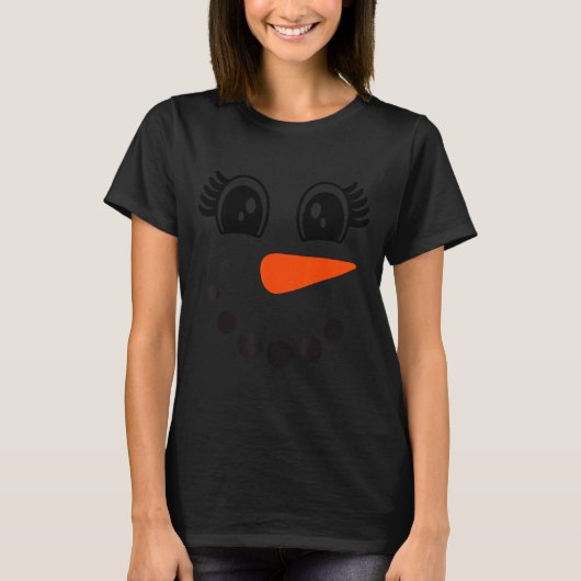 Snowman Girl Face For Girls Christmas Winter  T-shirt (Voorkant)