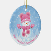Snowman Girl First Kerstround Ornament (Rechts)