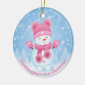 Snowman Girl First Kerstround Ornament (Links)