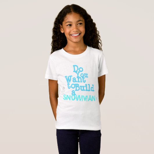 'Snowman' Girls' T-Shirt (Voorkant volledig)