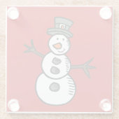 Snowman Glazen Onderzetter (Achterkant)