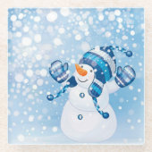 Snowman Glazen Onderzetter (Voorkant)