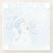 Snowman Glazen Onderzetter (Achterkant)