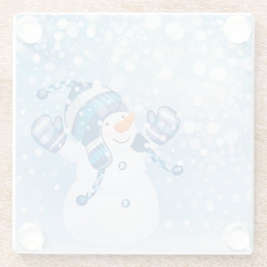 Snowman Glazen Onderzetter (Achterkant)