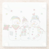 Snowman Glazen Onderzetter (Achterkant)
