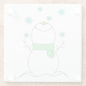 Snowman Glazen Onderzetter (Achterkant)