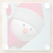 Snowman Glazen Onderzetter (Achterkant)