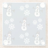 Snowman Glazen Onderzetter (Achterkant)