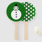 Snowman glimlachen handwaaier (Voorkant en achterkant)