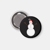 Snowman glimlachen met een rode kerstkerstkerstker magneet (Voorkant / Achterkant)