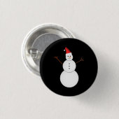 Snowman glimlachen met een rode kerstkerstkerstker ronde button 3,2 cm (Voorkant /achterkant)