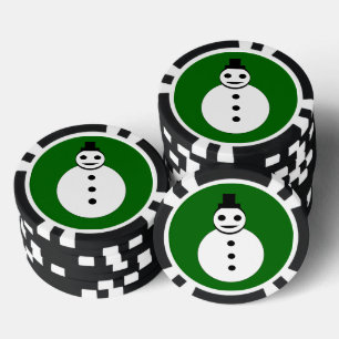 Snowman glimlachen poker chips